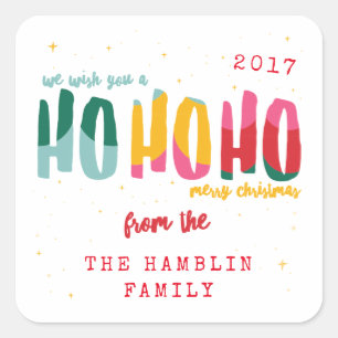 Helle Weihnachtsklammer Quadratischer Aufkleber