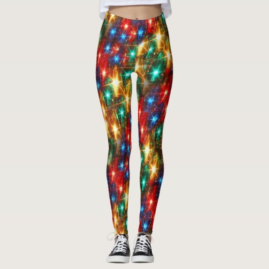 Helle Weihnachtslichter Leggings (Vorderseite)