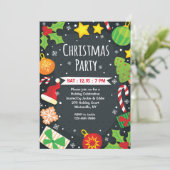 Helle WeihnachtsParty Einladung (Stehend Vorderseite)