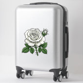 Helle weiße Rose Aufkleber (Koffer)