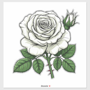 Helle weiße Rose Aufkleber
