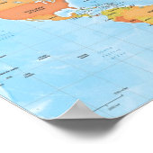 Helle Weltkarte Poster (Ecke)