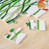 Helle Whimsical Colorful Wild Poppy Wasserfarbe Puzzle (Seite)