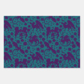 Helle Whimsical Dragon & Dice Lila & blau Geschenkpapier Set (Vorderseite 3)