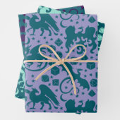 Helle Whimsical Dragon & Dice Lila & blau Geschenkpapier Set (Beispiel)