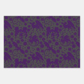 Helle Whimsical Dragon & Dice Lila Blue Green Geschenkpapier Set (Vorderseite 3)