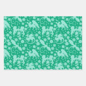 Helle Whimsical Dragon & Dice Lila Blue Green Geschenkpapier Set (Vorderseite 2)