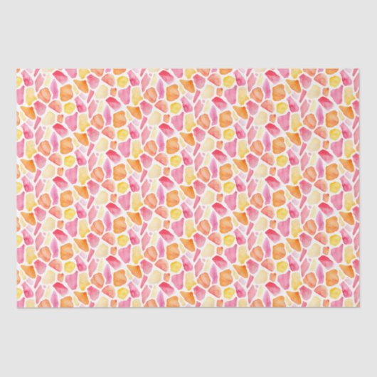 Helle Whimsical Giraffe Print Pink Orange Yellow Seidenpapier (Vorderseite)