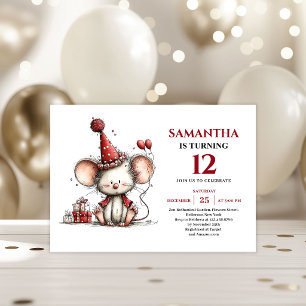Helle Whimsical-Maus Geburtstags-Edit Kinder-Gebur Einladung