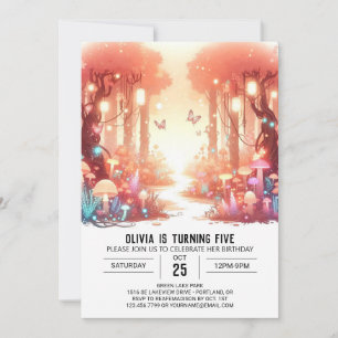 Helle Whimsical Woodland Digital Geburtstag Einladung