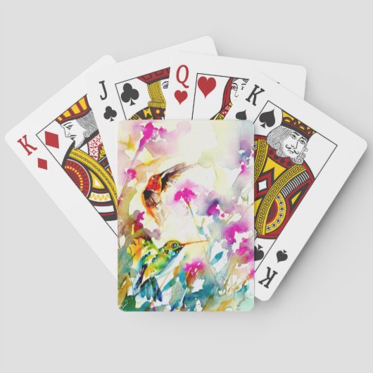 "Helle Wiesen-" Kolibri-Druck Spielkarten (Rückseite)