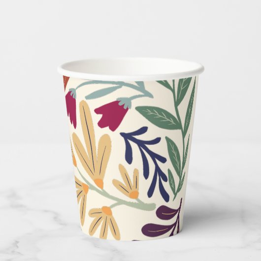 Helle Wildblume Abstraktes Party Pappbecher (Rückseite)