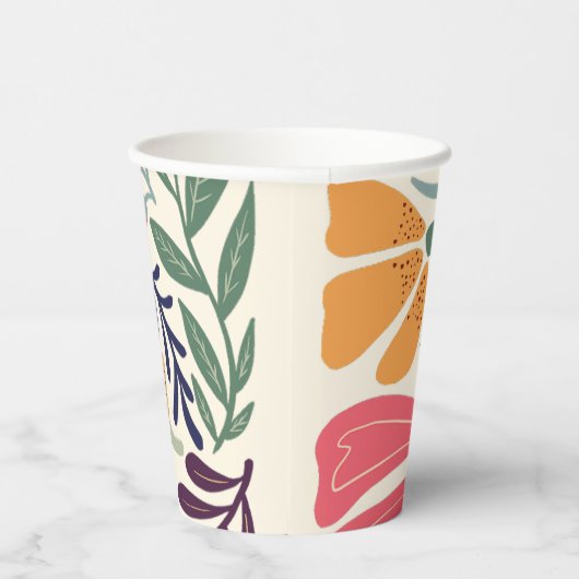 Helle Wildblume Abstraktes Party Pappbecher (Rechts)