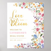 Helle Wildblume Brautparty Willkommen Poster (Vorne)