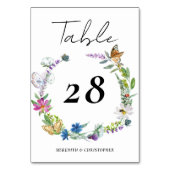 Helle Wildblume Hochzeit Tischnummer (Vorderseite)