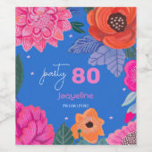 Helle Wildblume Summer Birthday Party Weinetikett (Einzelnes Label)