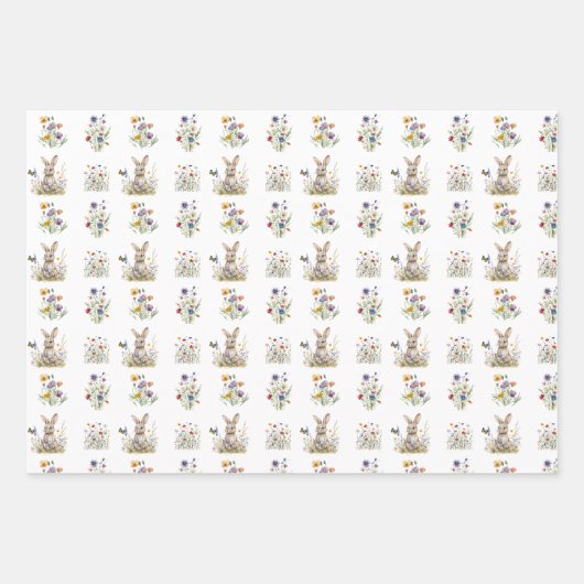 Helle Wildblumen individuelle Name Geschenkpapier Set (Vorderseite 3)