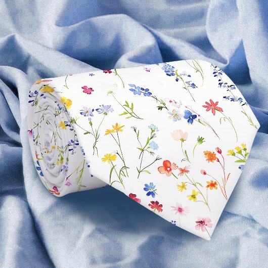Helle Wildblumenmuster Krawatte
