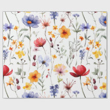 Helle Wildblumenwiese im Wasserfarben-Pastellton