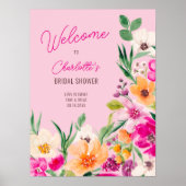 Helle, wilde Blume begrüßen Brautparty Poster (Vorne)