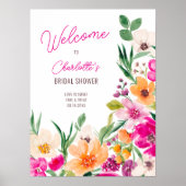 Helle, wilde Blume begrüßen Brautparty Poster (Vorne)