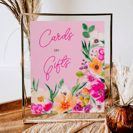 Helle, wilde Blume begrüßen Brautparty Poster