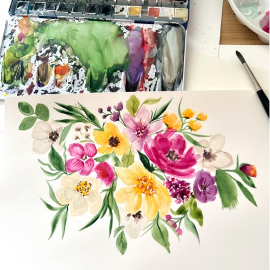 Helle, wilde Blume begrüßen Brautparty Poster