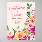 Helle, wilde Blume begrüßen Brautparty Poster (Vorne)