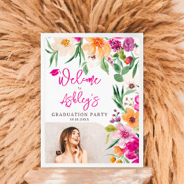 Helle wilde Blume Foto Abschluss Empfang Poster