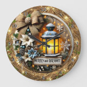 Helle Winterlaterne Große Wanduhr (Vorderseite)