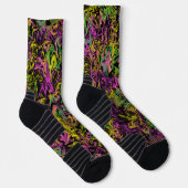 Helle Wirbel rosa-grüngelbe Abstrakte Kunst Socken (Rechts)