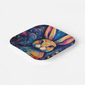 Helle Wirbel und Herzen Blau Pappteller (Gewinkelt)