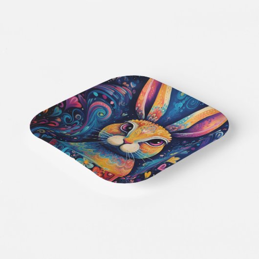 Helle Wirbel und Herzen Blau Pappteller (Gewinkelt)