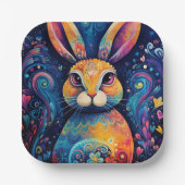 Helle Wirbel und Herzen Blau Pappteller (Vorderseite)