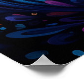 Helle Wirbel und Herzen Blau Poster (Ecke)