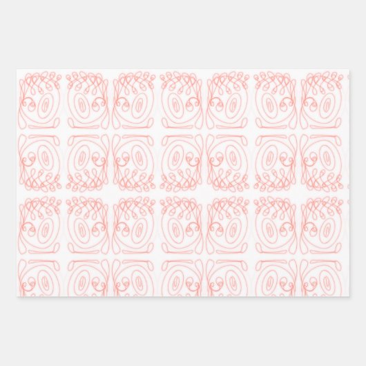 HELLE WIRBLE PAPIERREDS UND MINT GESCHENKPAPIER SET (Vorderseite)