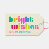 helle Wünsche kühl Personalisierter Regenbogen Geschenkanhänger (Vorderseite (Horizontal))