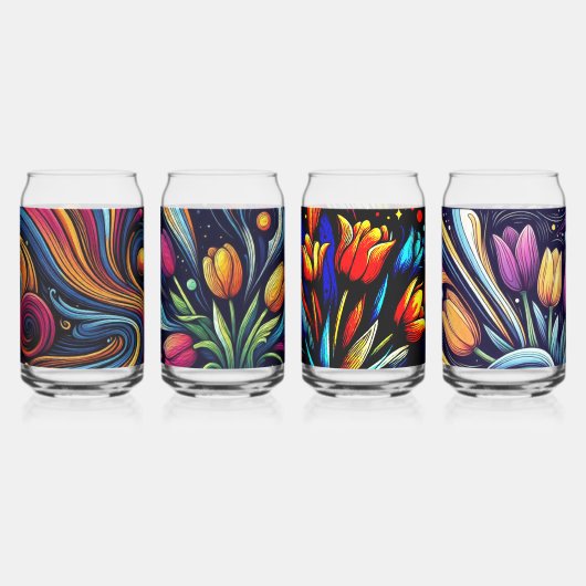 Helle zeitgenössische Blume Kunst Glas (Vorderseite)