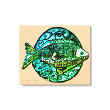 Helle zeitgenössische Freundlichkeit Fisch Kunstdr