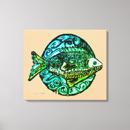 Helle zeitgenössische Freundlichkeit Fisch Kunstdr Leinwanddruck