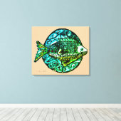 Helle zeitgenössische Freundlichkeit Fisch Kunstdr Leinwanddruck (Insitu (Holzboden))