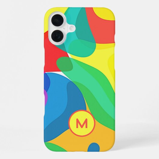 Helle Zirkusfarben Monogramm-Muster iPhone Hülle (Rückseite)