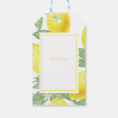 Helle Zitronen Blätter Gelb und Grün Geschenkanhänger (Rückseite)