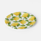 Helle Zitronen-Mittelpapier-Teller Pappteller (Schrägansicht)
