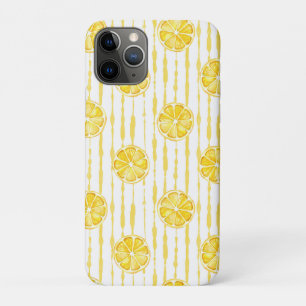 Helle Zitronenscheiben auf gestreiftem Hintergrund Case-Mate iPhone Hülle