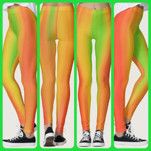 Helle Zitrusfarben Orange Gelb Grün Leggings