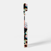 Helle Zuckerkulpen Muster auf schwarz iPhone Hülle (Linke Seite)
