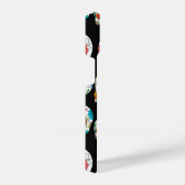 Helle Zuckerkulpen Muster auf schwarz iPhone Hülle (Rechte Seite)