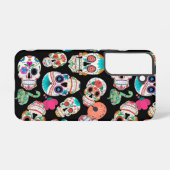 Helle Zuckerkulpen Muster auf schwarz Samsung Galaxy Hülle (Rückseite (Horizontal))