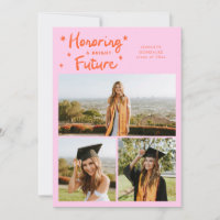 Helle Zukunft Sterne Multi Foto Orange Pink Abschl